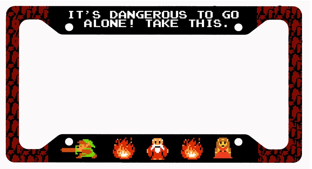 Zelda - Its Dangerous to Go Alone License Plate Frame - Link