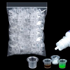 200 Plastic Tattoo Ink Caps - Mix Size Ink Caps for Tattooing Non-Spill Tintas