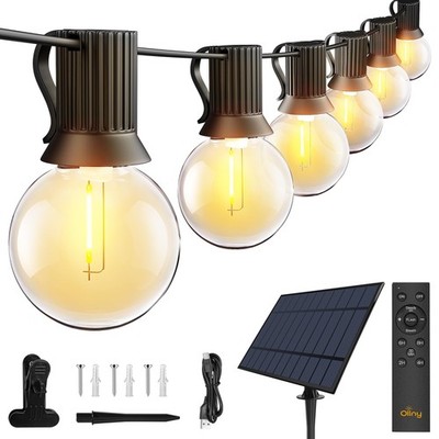 Ollny 110FT Solar String Lights for Outside, Waterproof Remote Control Dimmab...