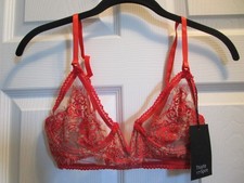 THISTLE AND SPIRE EYELASH MIRAGE LONGLINE BRA IN PERSIMMON SIZE 32C NEW