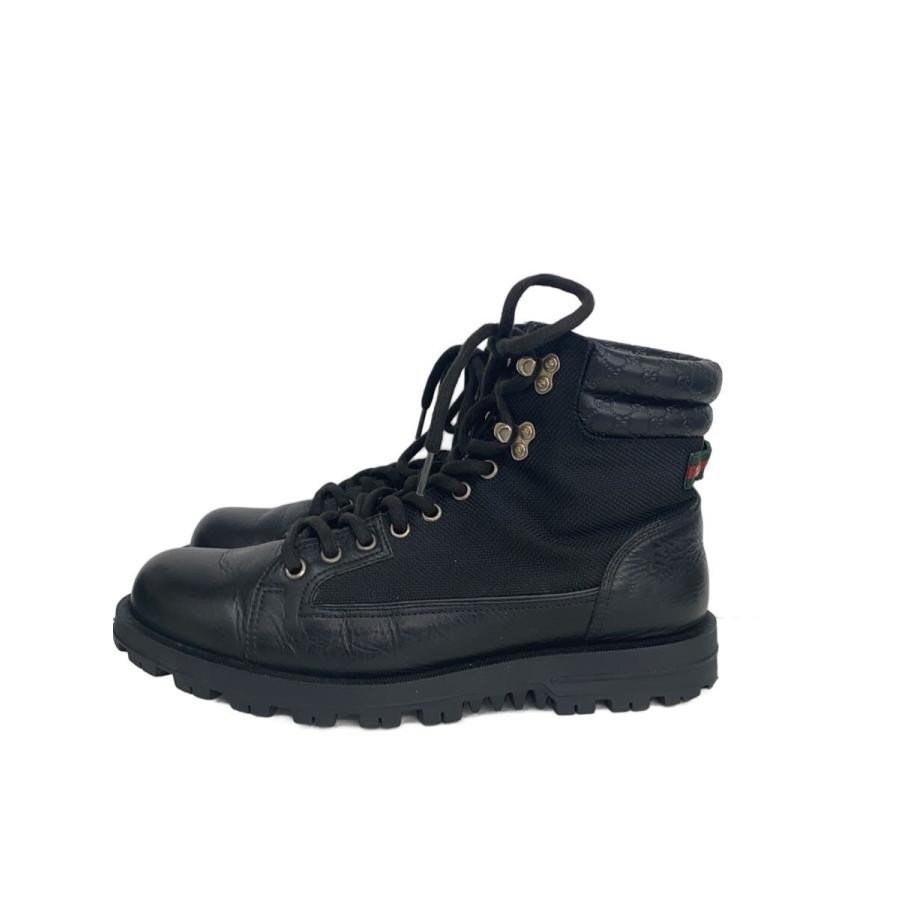 GUCCI Women's Lace-Up Sherry Line Leather Boots Size:6/JP:24 Black 141203K Auth thumbnail 2