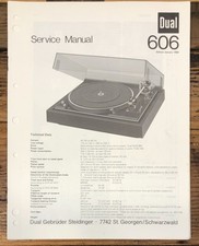 Manuale di servizio giradischi/giradischi Dual Model 606 *originale*