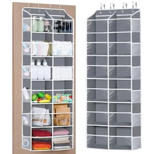 Over the Door Organizer, 6 Tiers Behind Door Storage with Clear Deep Pockets ...