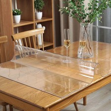 17x42 Inch Clear PVC Desk Pad Dining Room Table Protector Plastic Tablecloth ...