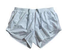 Nike Dri-fit Women s Drawstring Stretch Waist Lined Running Shorts Sz M White