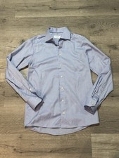 ETON Contemporary Oxford Button Up Dress Shirt S 15 38 Blue