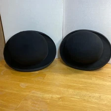 Set of Two Vintage Bowler Derby Hats BORSALINO and BURBERRY 7 - 7 1/8