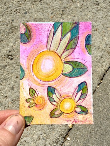 Original ACEO Fairies Painting by Alannah Dyer- Mini Art 2.5x3.5 in. Zelda BOTW