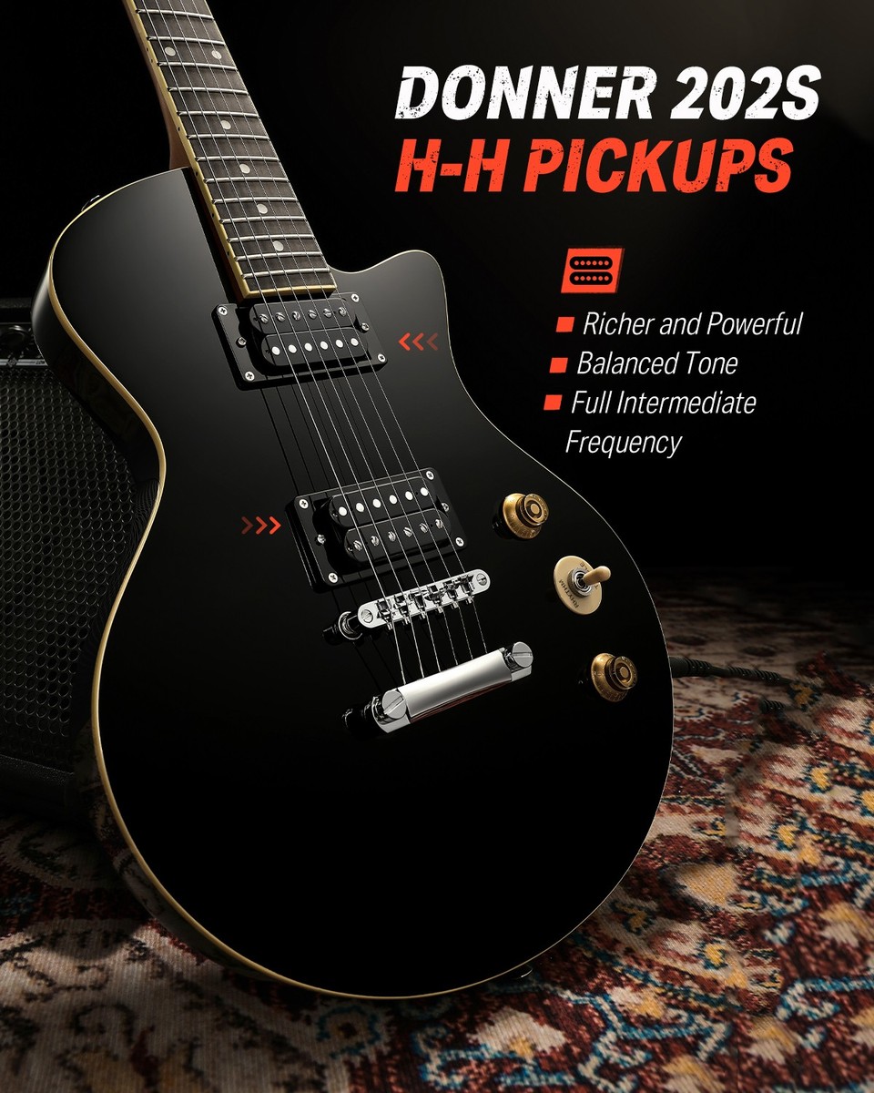 Donner DSC-128 LP Style Beginner Electric Guitar H-H Full Size 39