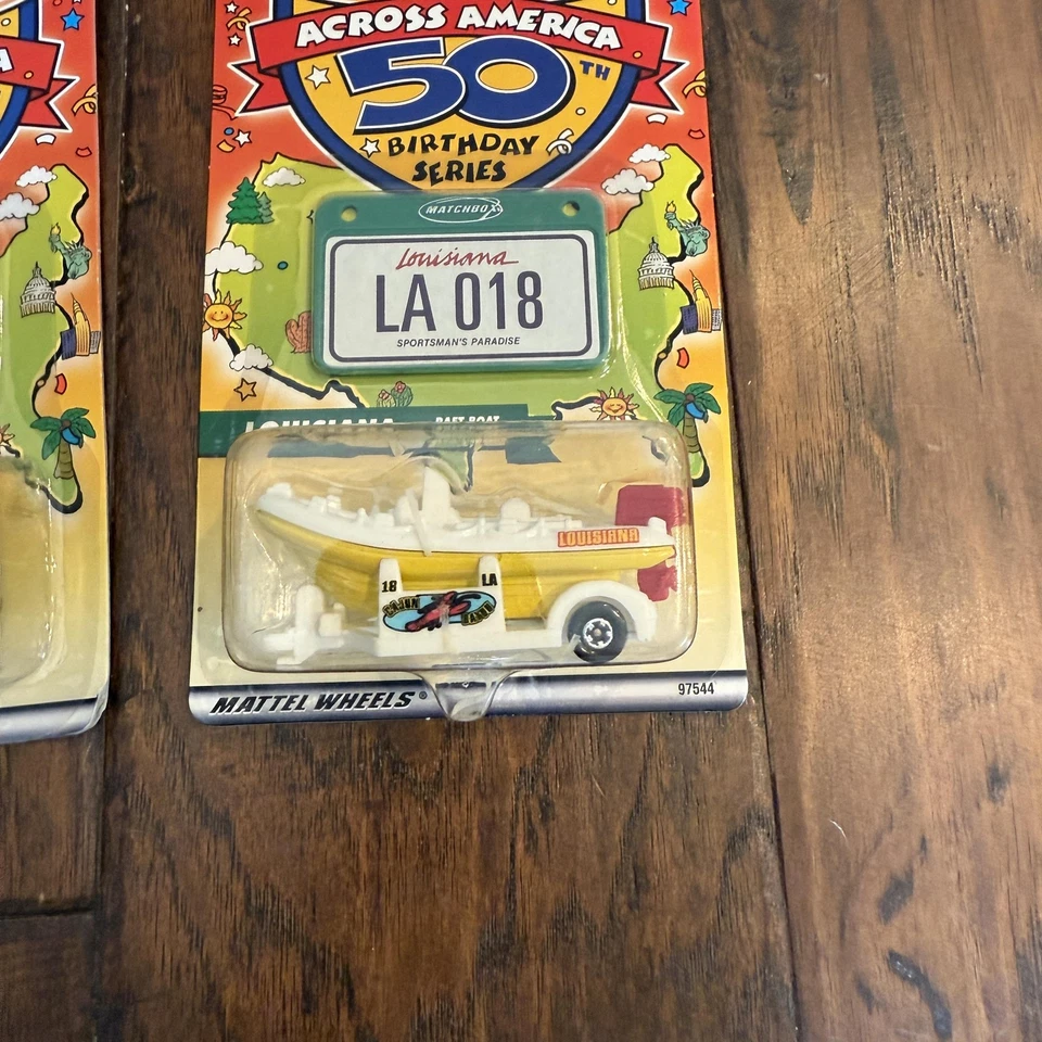 Vintage Matchbox Across America 50th Lot 3 Sealed Corvette Land Rover Air Boat - Image 4 of 4