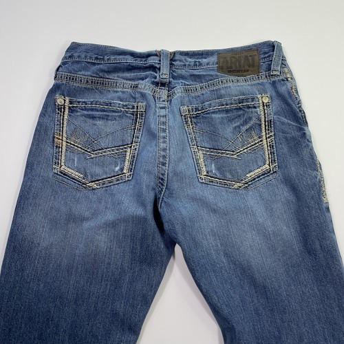 Ariat M5 Jeans Men’s 33x32 (measures 34x31) Medium Dark Wash Blue Denim Pants - Picture 6 of 11
