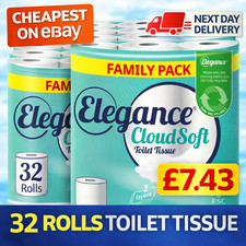 Toilet Roll 32 Pack CloudSoft Tissue 2 Ply Soft Strong Bulk Deal 