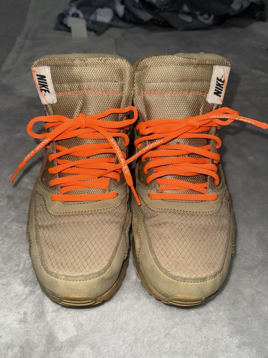 off white air max 90 desert ore laces