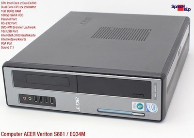 Mini Pc Computer Acer Veriton S661 Eq35M 160Gb Rs-232 Parallel