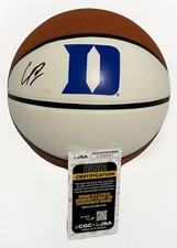 CAMERON CAM BOOZER signed (DUKE BLUE DEVILS) logo basketball JSA COA CJ56987
