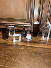 7 Piece Acrylic Prism Lot Clear Smoked Decorative