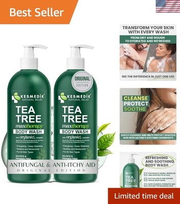 Pure Tea Tree Oil Body Wash, 2-Pack - Deep Cleansing for Skin Conditions Relief