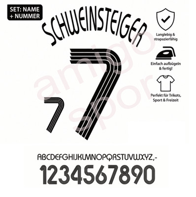 Name Number Set for World Cup Adidas Jersey Germany Germany 2006 - Klose, Ballack