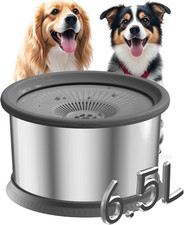 6.5L Dog Water Bowl No Spill 1.6 Gallon Stainless Steel Water Bowl for Dogs 220o