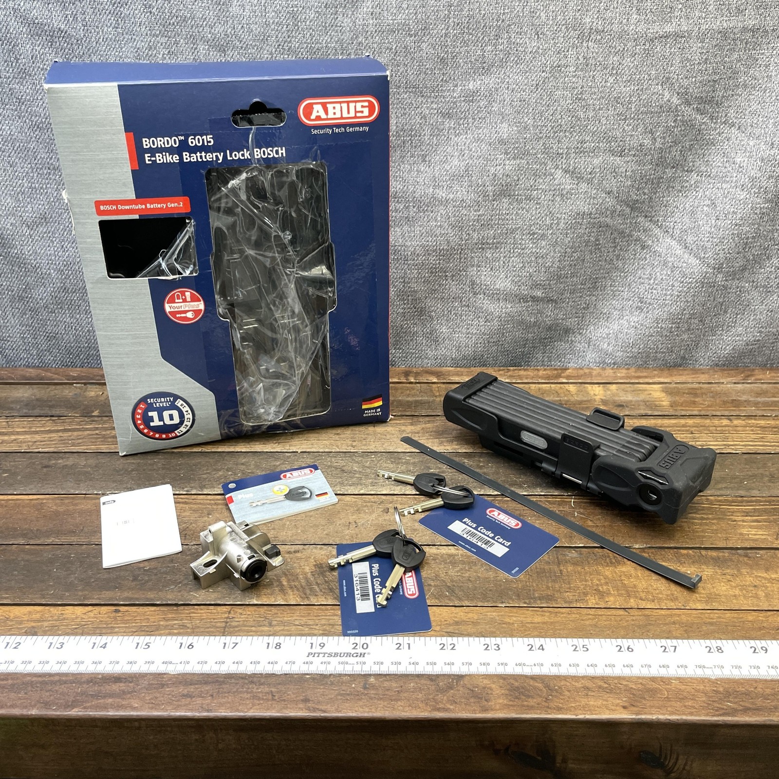 ABUS BORDO 6015 Folding Bike Lock E-Bike Bosch Black Medium Level 10 OIpen Box