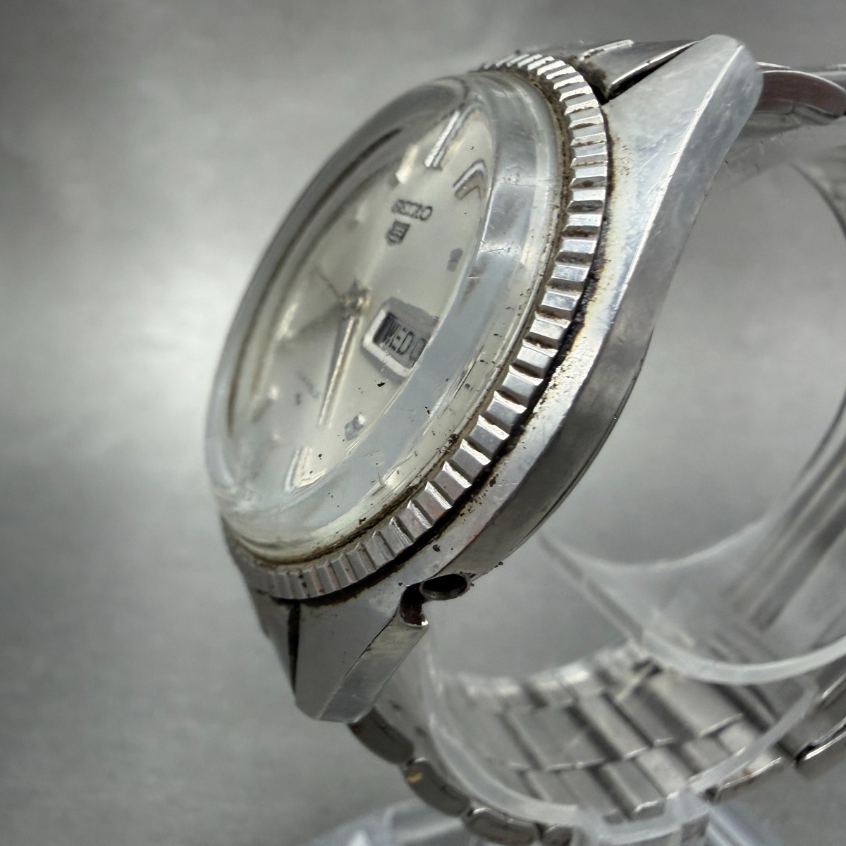 SEIKO5 5126-8050 稼働品　シルバー Seiko 5 Automatic Watch Men 37mm Silver Dial Silver Tone Daydate