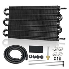 Universal 5/16" Transmission Oil Cooler Kit, Aluminium alloy Tube 6 Pass Black