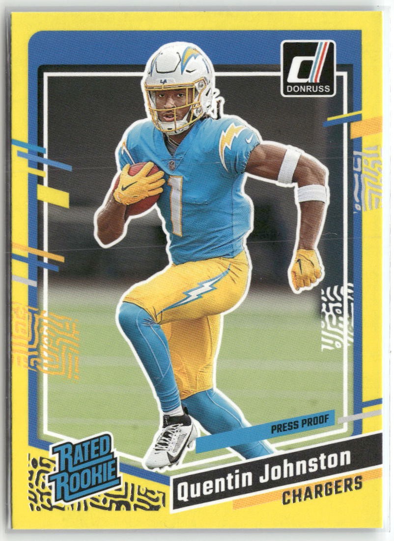 2023 Donruss #353 Quentin Johnston Press Proof Yellow ☘️029