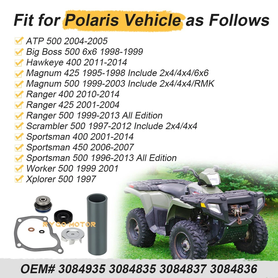 Water Pump Rebuild Kit Impeller w/Seal Driver for Polaris Sportsman 400 450 500 - Изображение 4 из 4