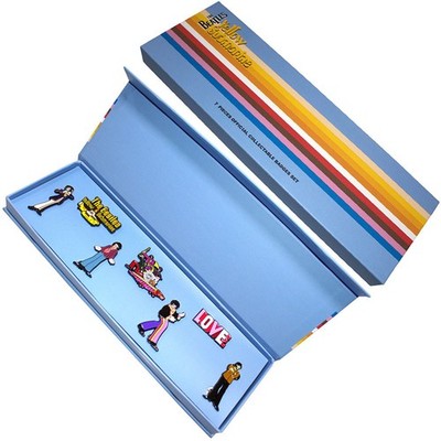 THE BEATLES Metal Pin Badge Boxed Set: YELLOW SUBMARINE BAND MINI: box gift £pbx