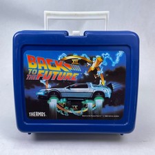 Fiambrera de plástico Back To The Future II azul termo no original 1989 vintage