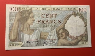 Frankreich 100 Francs Banknote 1941 (37)