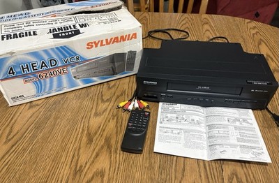 Sylvania 6240VE VHS VCR Player With Box, Remote & Manual. Tested And Working