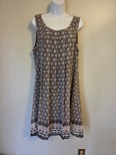 Max Studio Edit Geometric Print Sleeveless Dress Hippie Boho Womens L