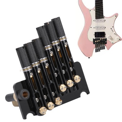 Black 6 Strings Headless E-Gitarre Bridge Set Musikinstrument Zubehör CUB