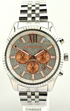 NEW MICHAEL KORS LEXINGTON MK8515 STAINLESS STEEL CHRONOGRAPH QUARTZ 44 MM MENS