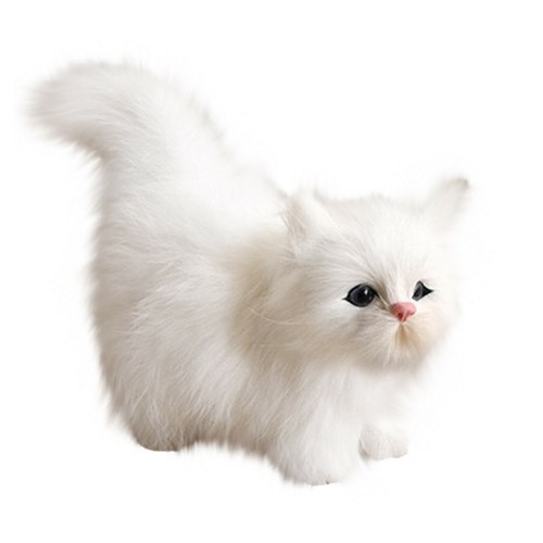Simulation Cute Cat Plush Toy Animal Model Stuffed Doll Kids Home Ornament Y44 - Picture 10 of 24