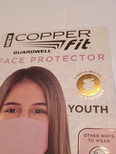 COPPER FIT Guardwell Face Protector Pink/Youth Size, Copper Infused - Picture 2 of 5