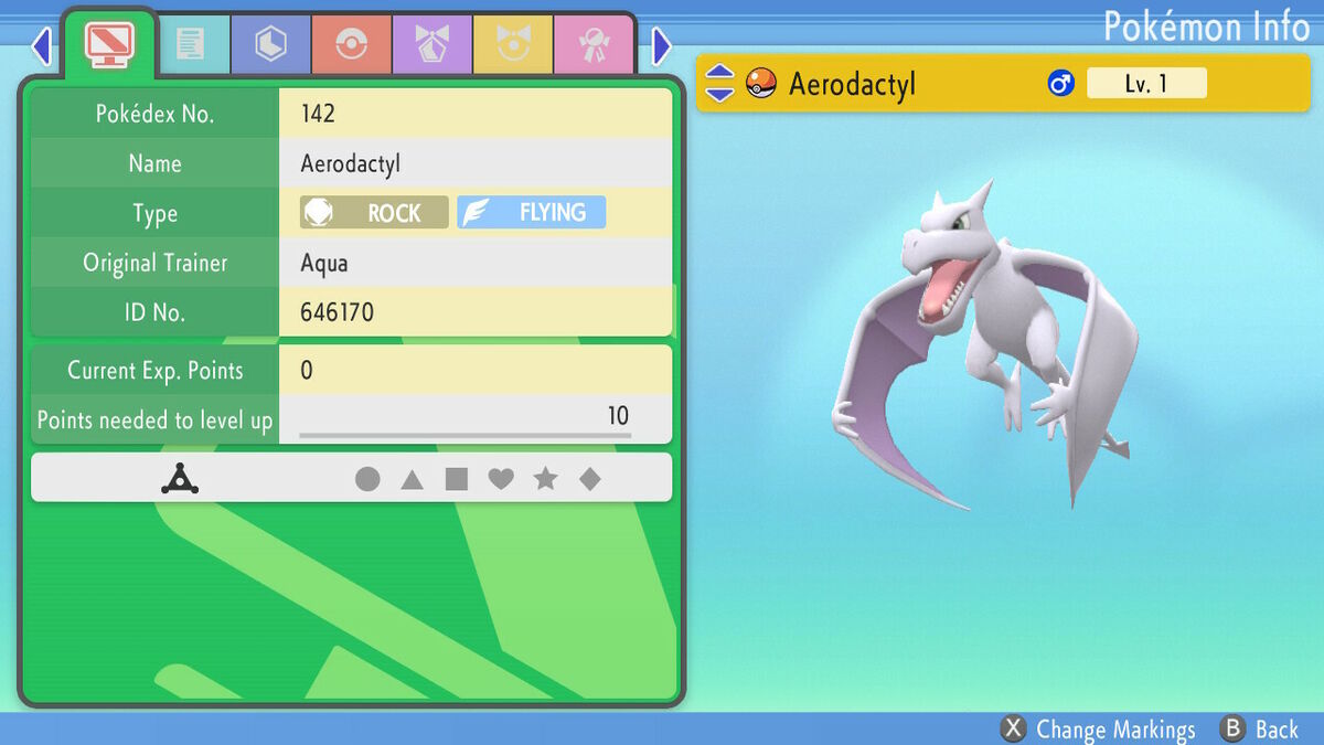 Shiny/non-shiny Aerodactyl 6IV Brilliant Diamond/shining -  Norway