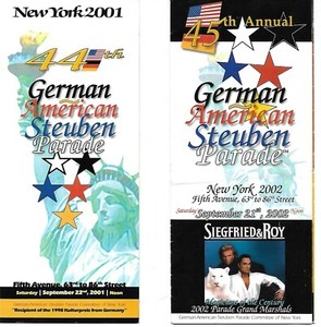 Siegfried and Roy Grand Marshals at The German American Steuben Parade Brochures