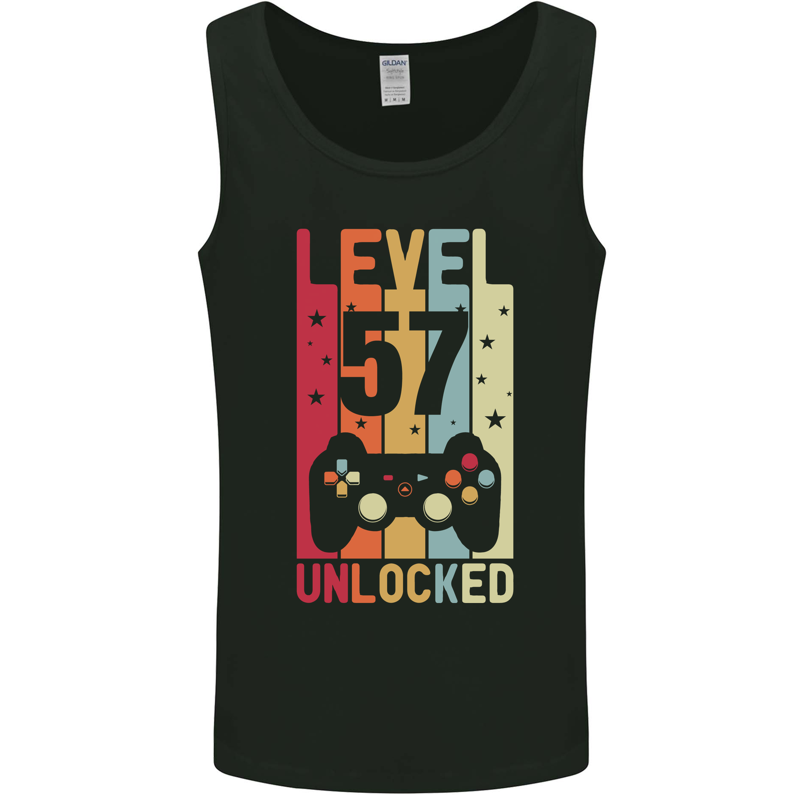 57th Birthday 57 Year Old Level Up Gaming Mens Vest Tank Top