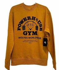 New Darc Sport Wolves Powerhouse Gym Crewneck Size XL Gold Color