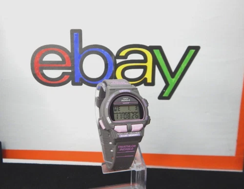Vintage 1990's TIMEX Ironman Triathlon Purple 50 Lap Watch Women 756 NEW BATTERY