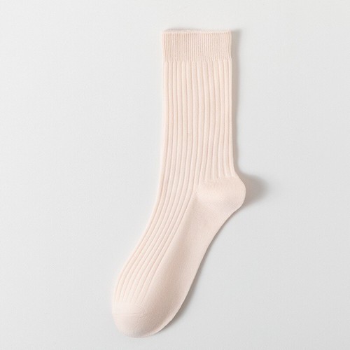 8 Pairs Women Solid Cotton Striped Mid Calf Socks Sports Stretch Elastic Socks - Picture 15 of 21