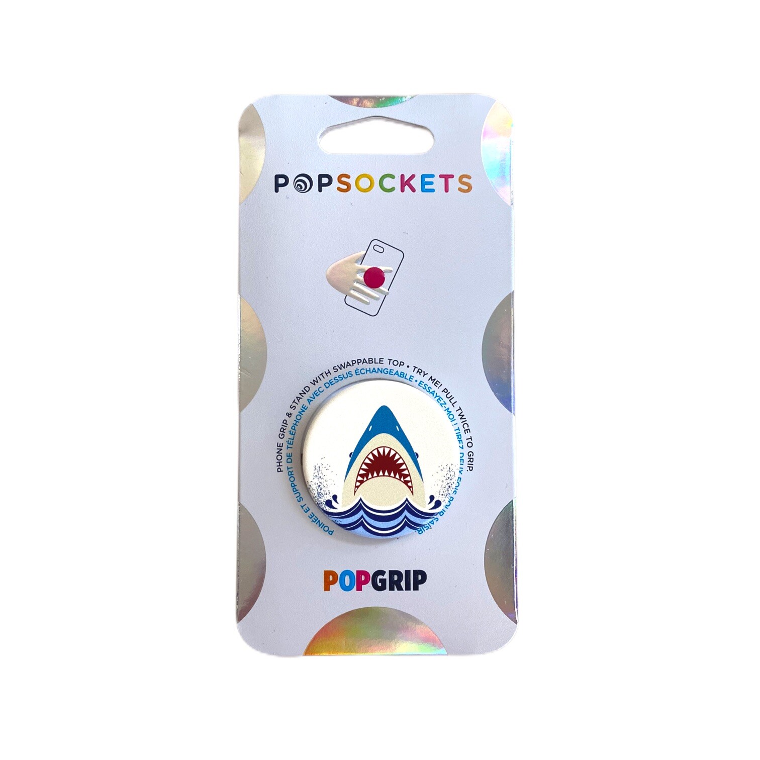 Shark PopSocket Phone Grip Expandable Kickstand Tech Accessory New-image