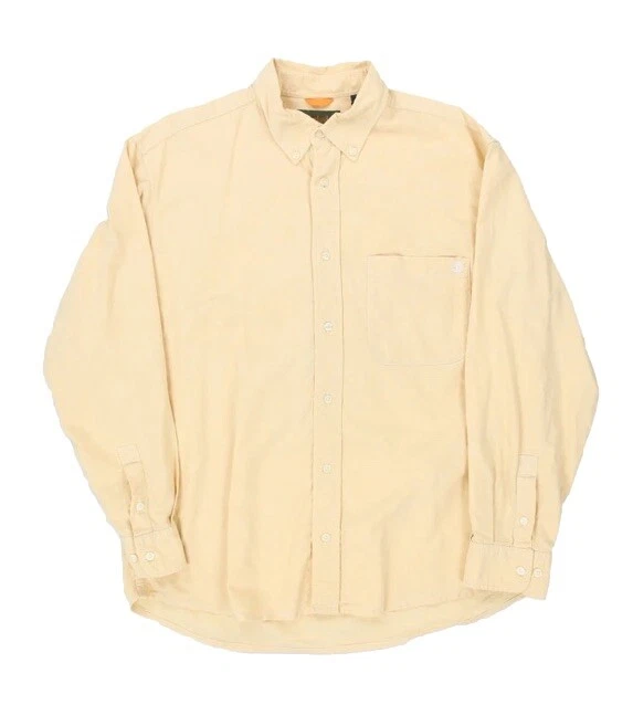 Camicia uomo Timberland cotone Oxford vestibilità regolare manica lunga bottoni giallo piccola