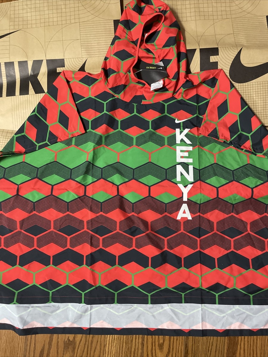 Nike Team Kenya Marathoner Poncho Jacket Running Kipchoge Unisex S/M  CV0401-673