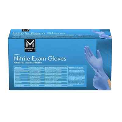 Member's Mark Nitrile Exam Gloves Small Powder Free,200 NEW