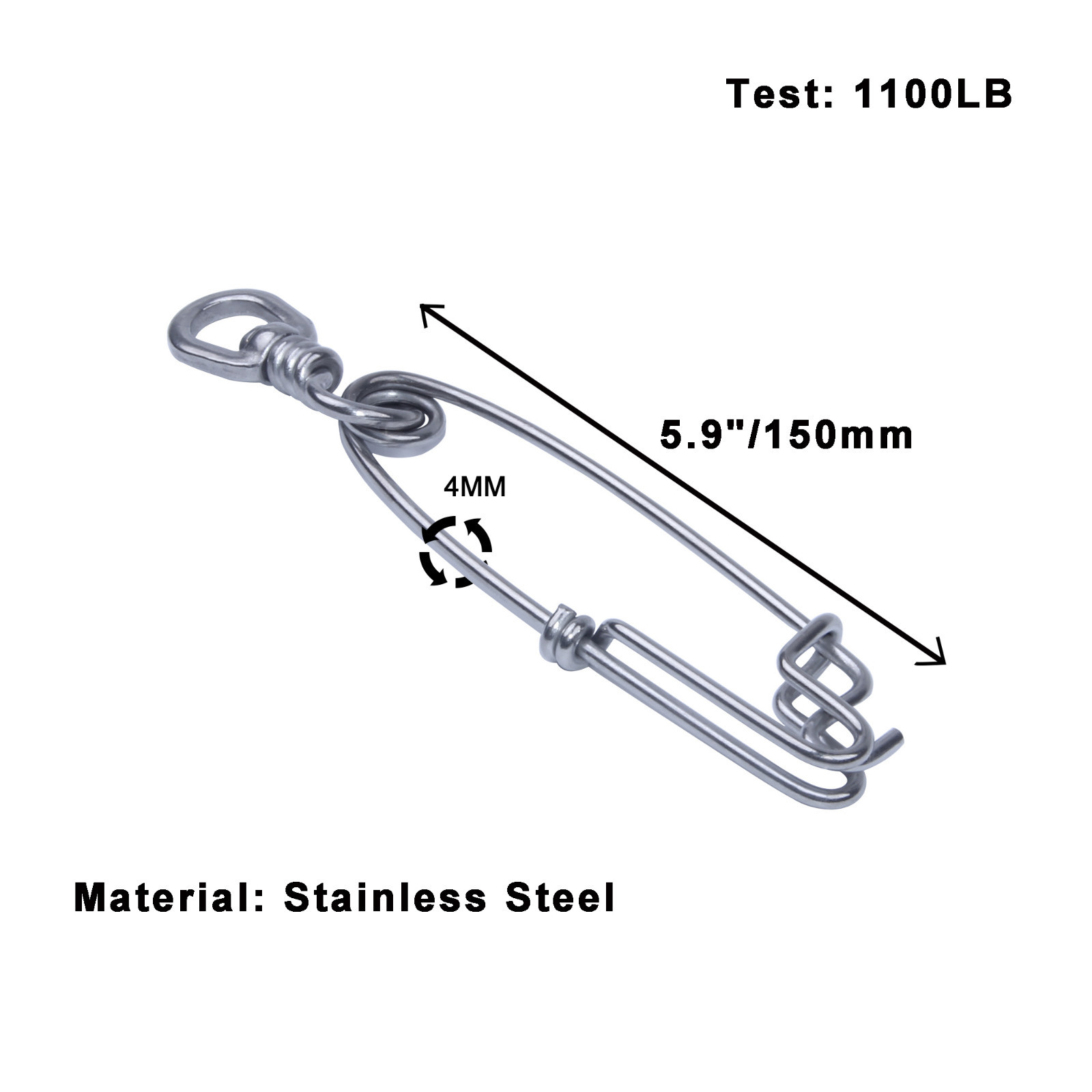 Long Line Clips Stainless Steel Snap Swivel Longline Branch Hanger Tuna