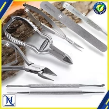 Toenail Set For Thick & Ingrown Nails, Black File Podiatrist Lifter & Clippers 