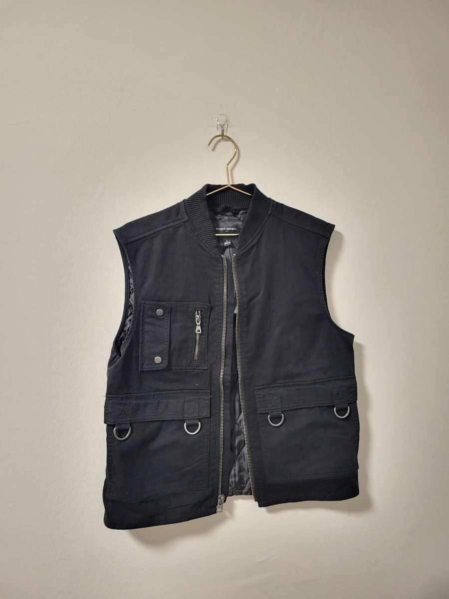 Banana Republic Men's S Black Fisherman's Vest Utility Fishing